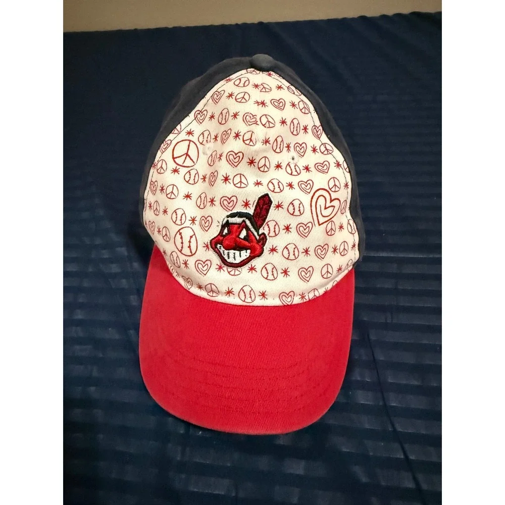 Fan Favorite Cleveland Indians Toddler Hat Chief Wahoo Peace Heart Navy Red